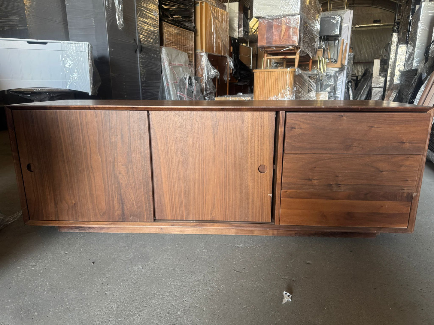 Briana Walnut Sideboard with Sliding Doors & Drawers