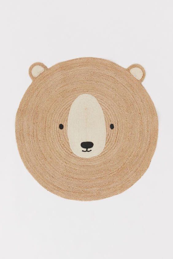 Round jute rug, 100cm