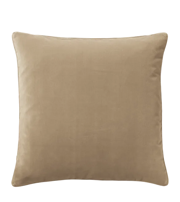 Large Plain Velvet Cushion Cover - Porridge, 51x51cm