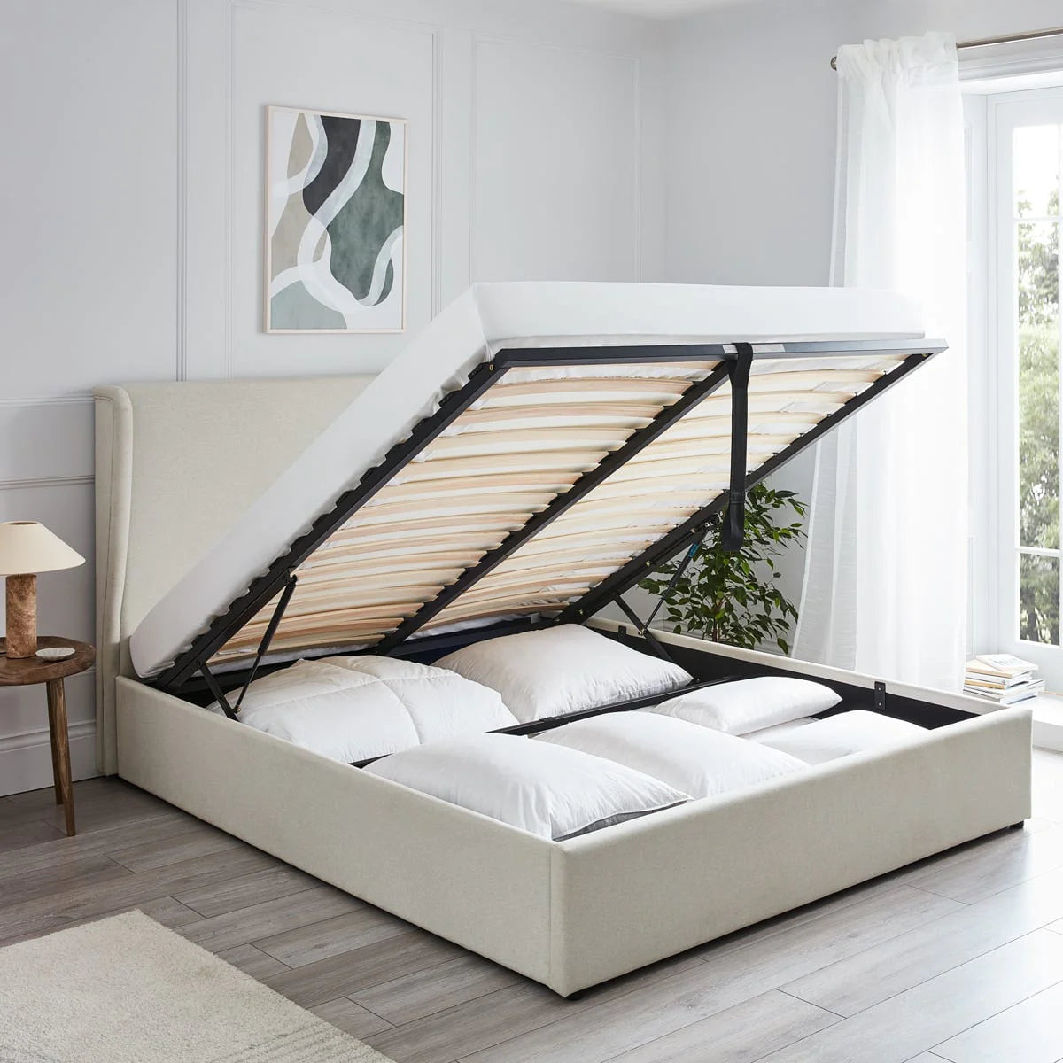 Berkeley Ottoman Storage Bed - Natural King Size