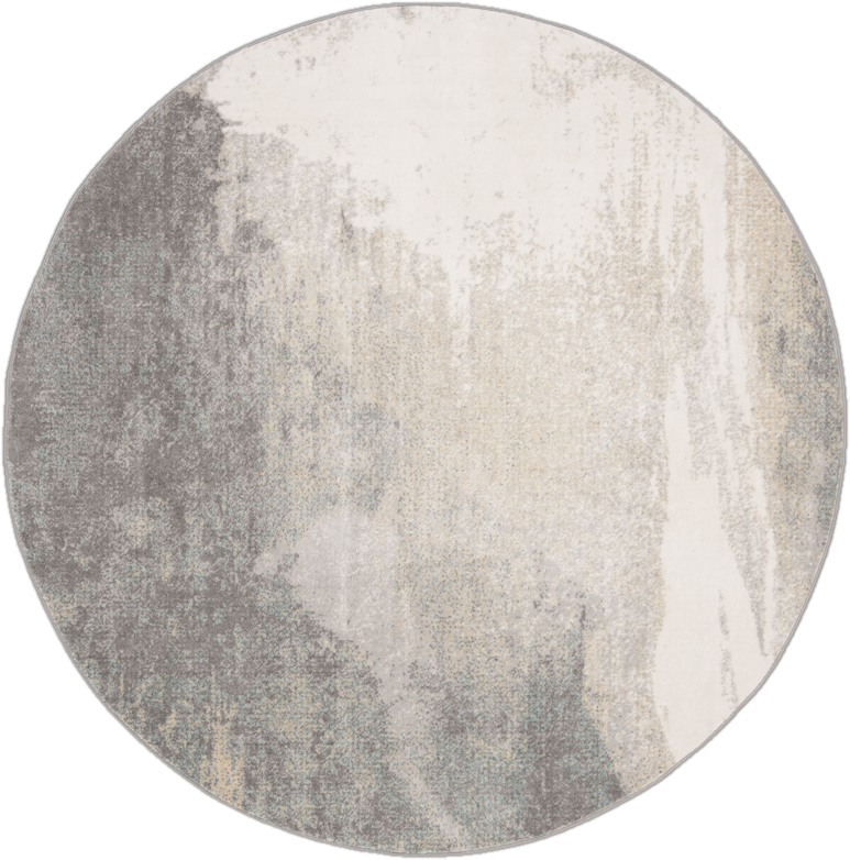 Tiberius Grey/Beige Rug, Round 200cm