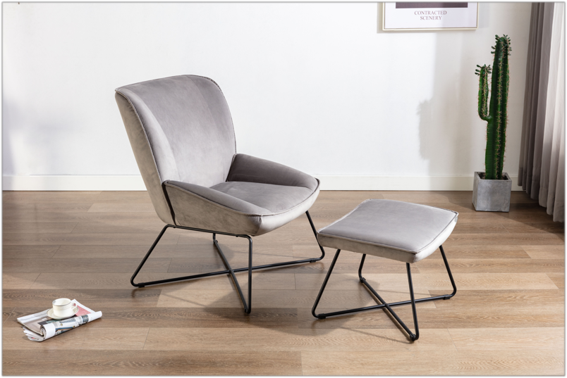 Carmean Upholstered Accent Chair with Ottoman