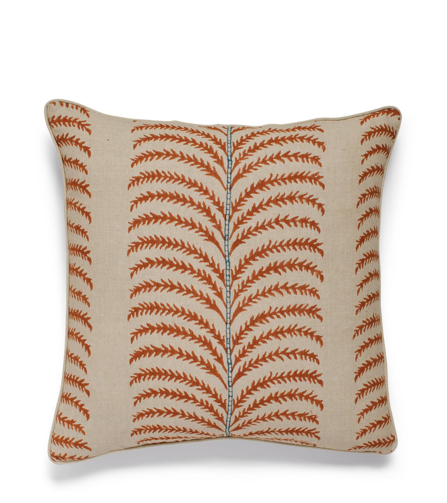 Areca Cushion Cover - Dirty Orange / Airforce Blue