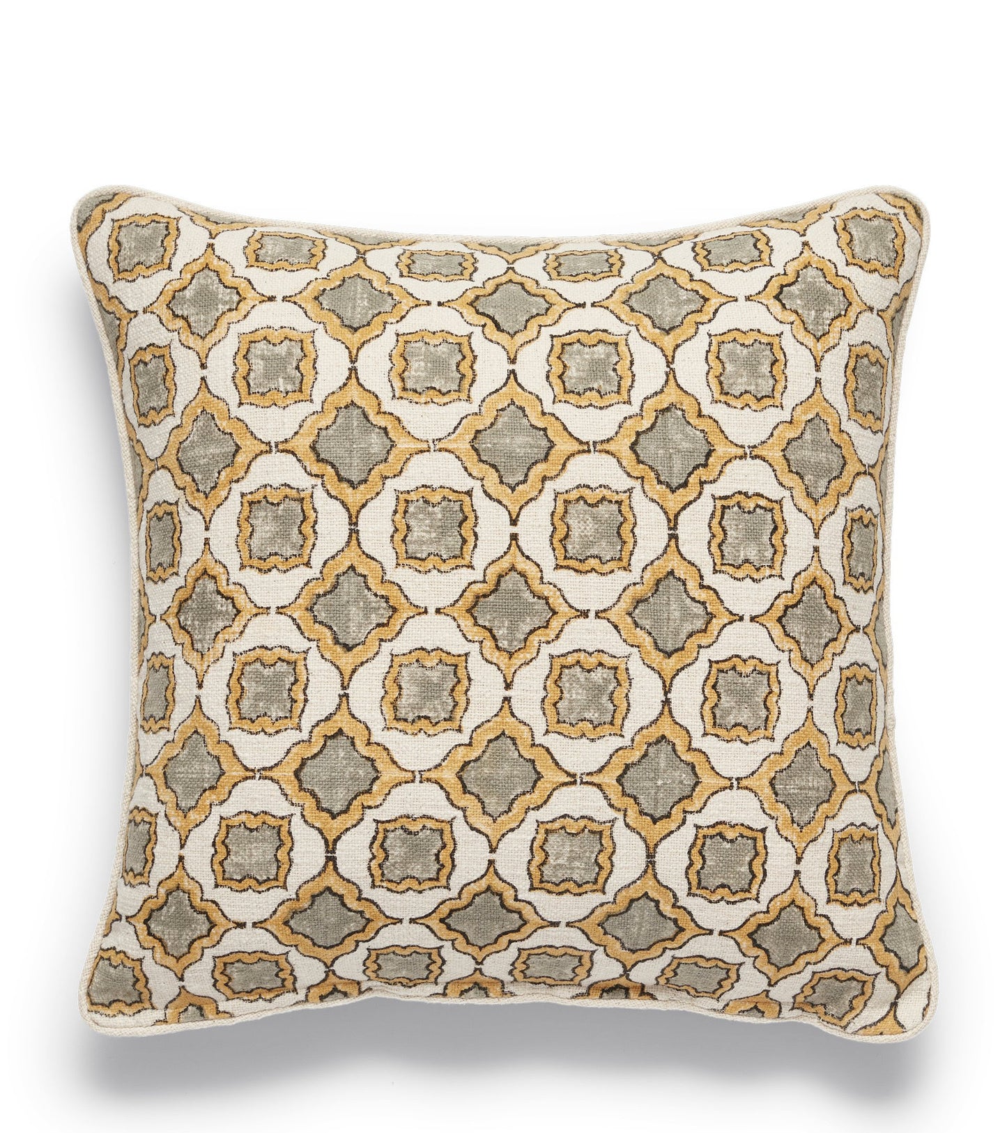 Krishna Cushion Cover - Sage/Mustard