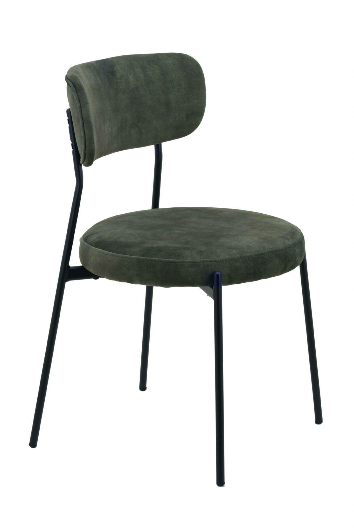 Stackable Glenn Velvet Dining Chairs- Dark Green