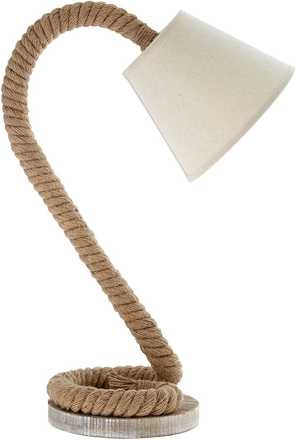 Natural Premier Housewares Maine Table Lamp with Fir Wood/ Hemp Rope Base
