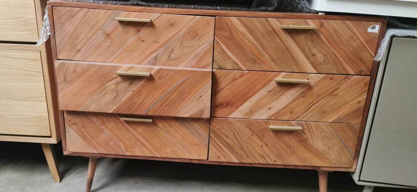 Swoon 6 Drawer Chest in Walnut, 80x120x40cm