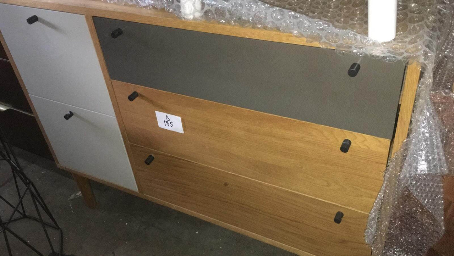 Campton Multi Chest of Drawers, Oak and Grey (MADE.com), 45x105x85cm