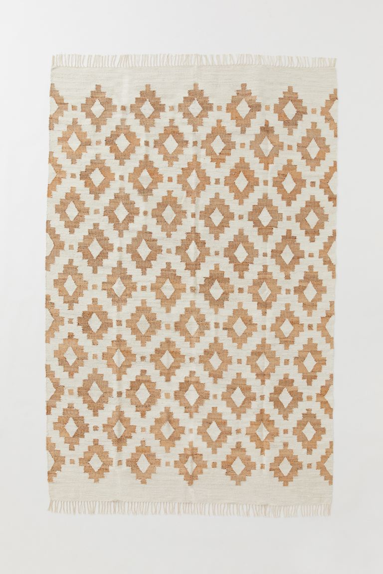 Large jute-blend rug, 200x300cm