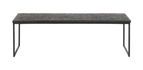 Woood Black Timber Coffee Table, 60x120x38cm