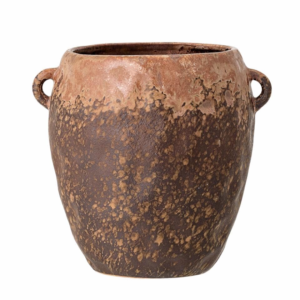 Nenne Flowerpot, Brown, Stoneware