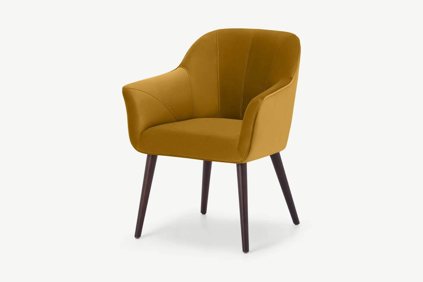 Made.com Fordell Carver Dining Chairs In Mustard Velvet