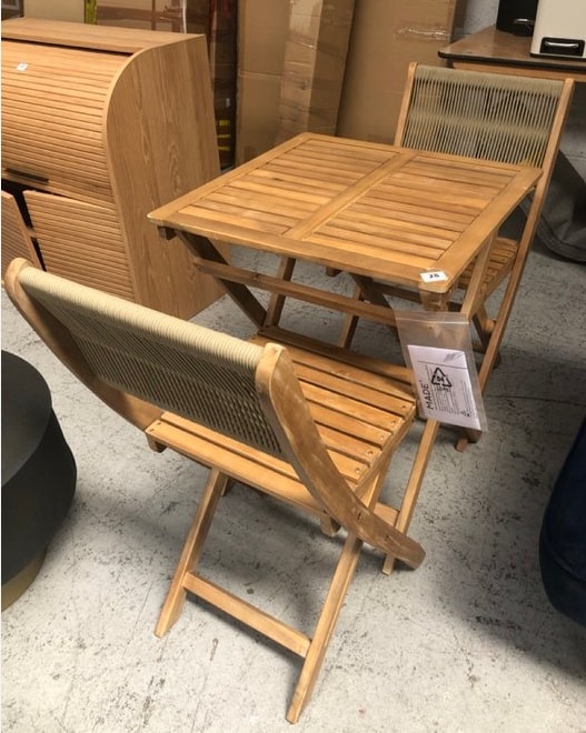 MADE.COM MELUN FOLDING SET WITH WOODEN SEATS