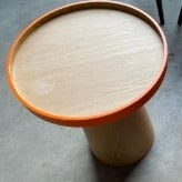 Side Table in Oak & Orange, 0x46x54cm