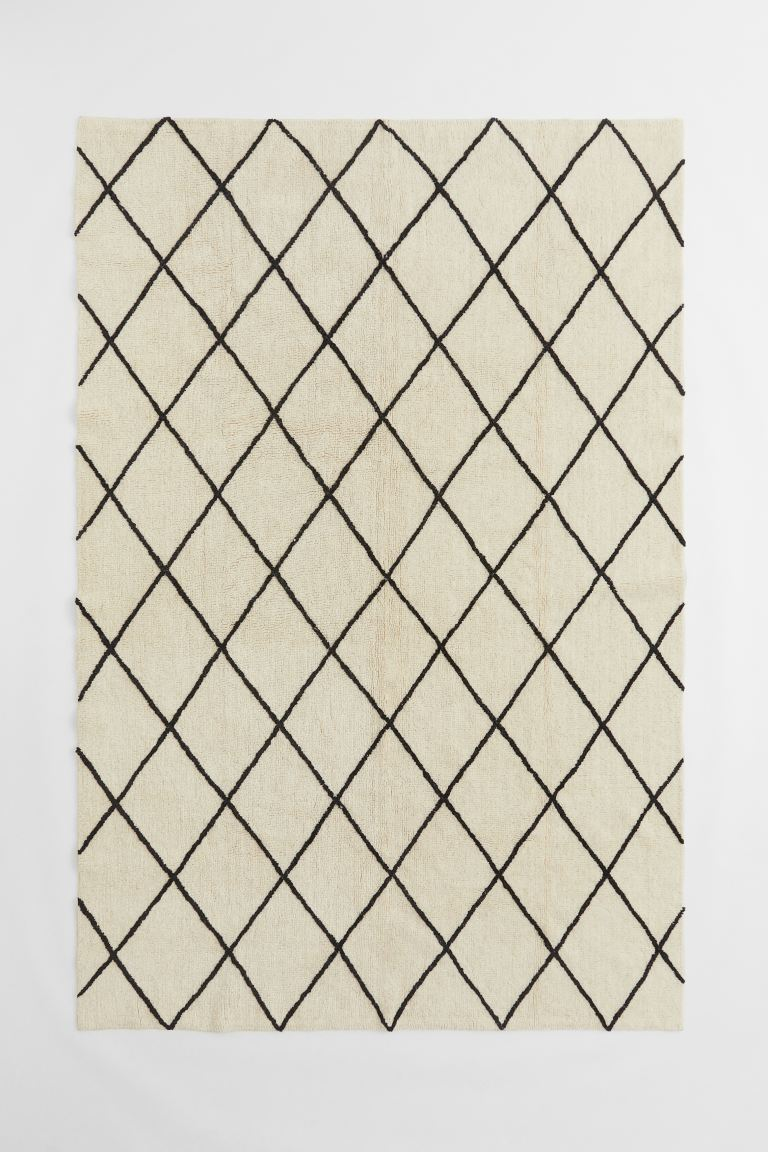 Patterned wool-blend rug 200x300cm