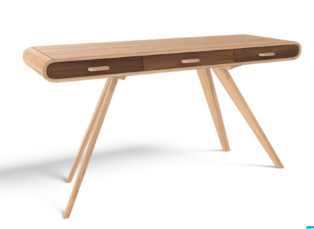 MADE.COM FONTEYN DESK IN OAK AND WALNUT, 74x140x45cm