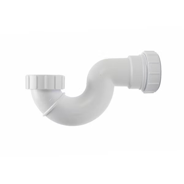 Shallow one piece waste trap for baths