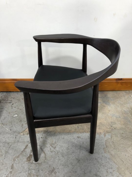 Mid-century Carver Chair in charcoal stain, 55x65x78cm