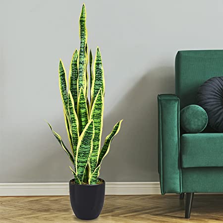 Artificial Snake Plant with Plastic Pot 93cm