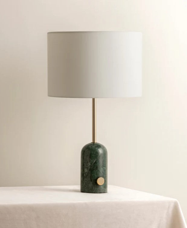 Penn - green marble and brass table lamp