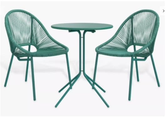 Salsa Two Seater Outdoor Bistro Set In Blue