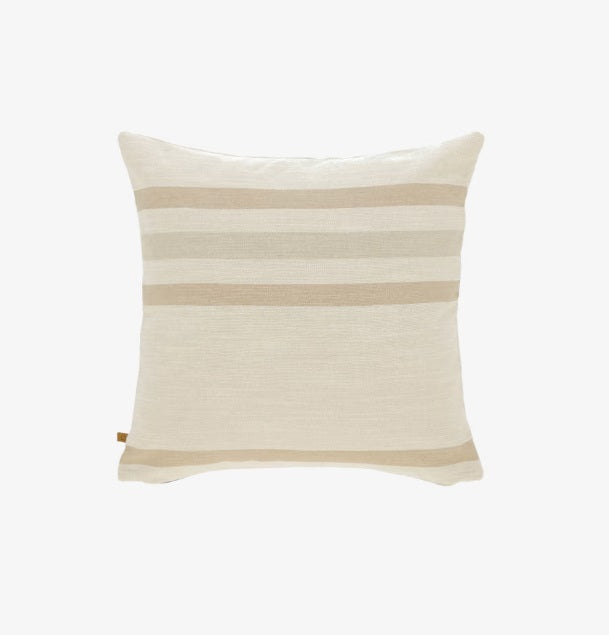 Sydelle Cushion Cover In White With Beige Stripes