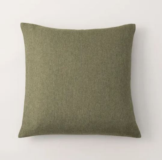Barkweave Square Cushion Olive 55x55cm