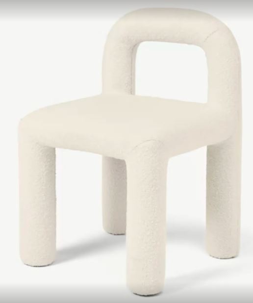 Cyla Dining Chair, Whitewash Boucle