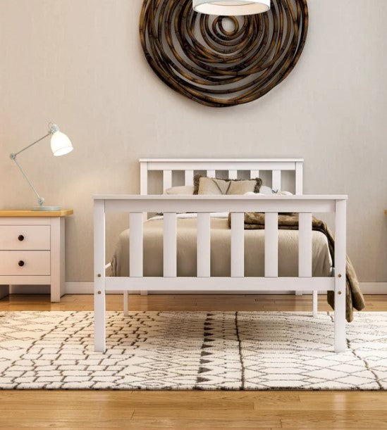 Vida Designs Milan Bed Frame, White Single 3', 97x197.5x82cm