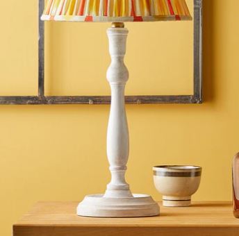 Sophie Table Lamp in Natural Whitewash, 34x15cm