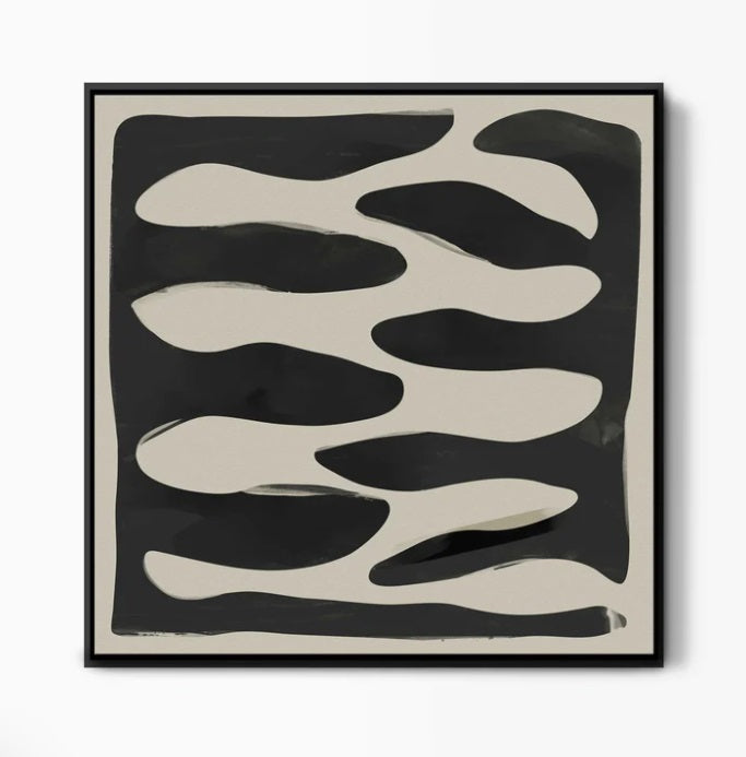 Leaf It Out Framed Abstract Canvas Art 85x85cm