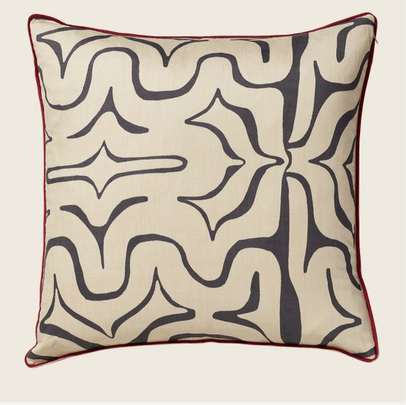 Kawa Silk Maze Cushion Cover - Jet 56x56cm