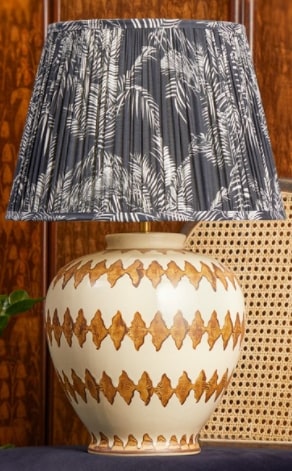 Satre Table Lamp in Stone and Dark Terracotta Glaze