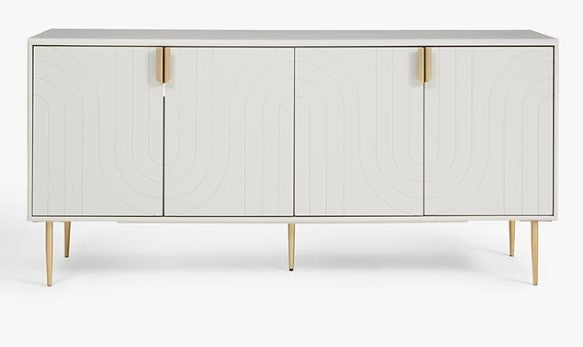 Harvard TV Stand Sideboard for TVs up to 75", Light Grey, 75x160x40cm