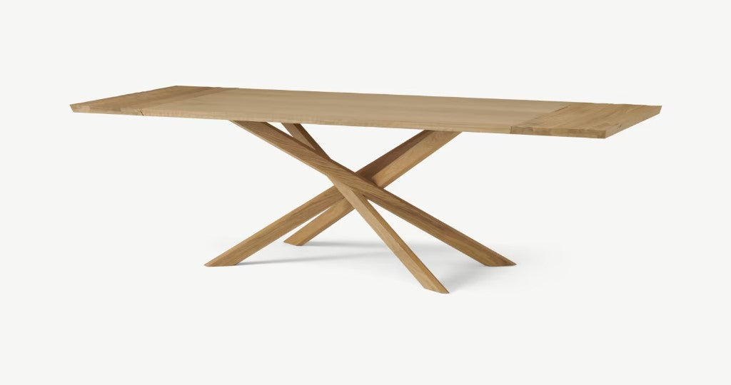 Abbon 6-12 Seat Extending Dining Table, Textured Oak