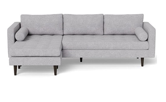 Scott Corner Sofa Grey Weave - Left, 171x256x85cm