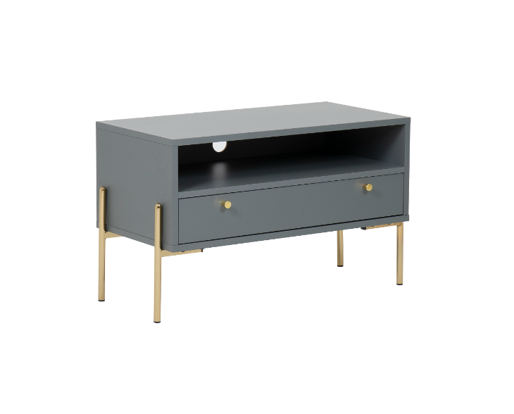 Madrid TV Unit 800 - Grey and Gold, 40x80x50cm