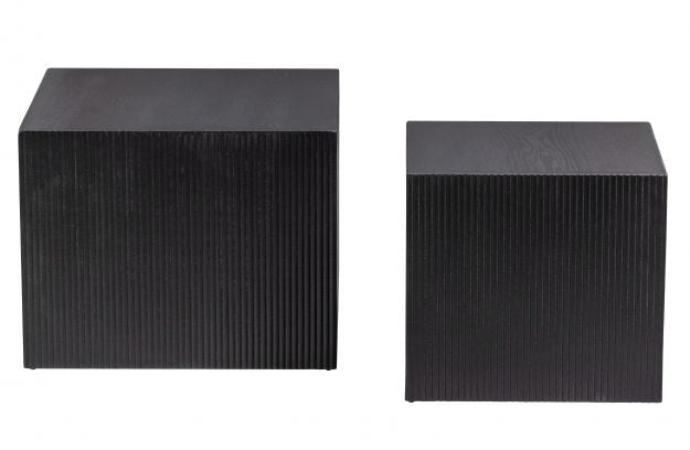 Set Of 2 - Sanne Sidetables Black, 37x40x40cm