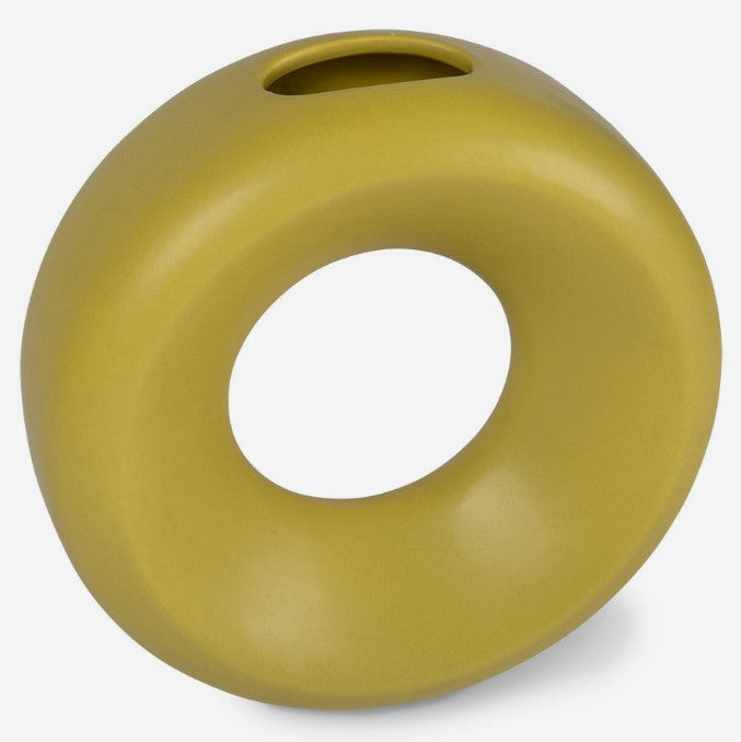 Ceramic Circle Vase S Green