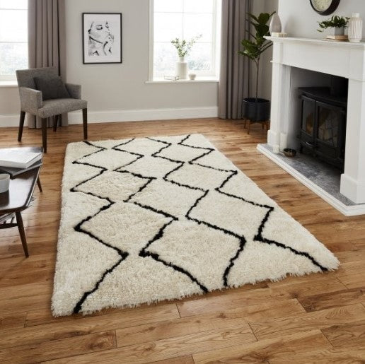 Morocco, 290x200cm - Ivory/Black