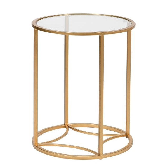 Round Gold Side Table, 46x38cm