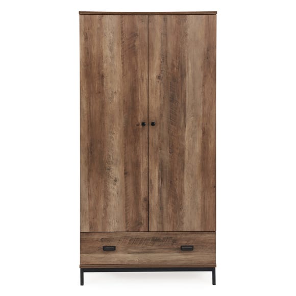 Fulton Double 1 Drawer Wardrobe, 180x90x56cm