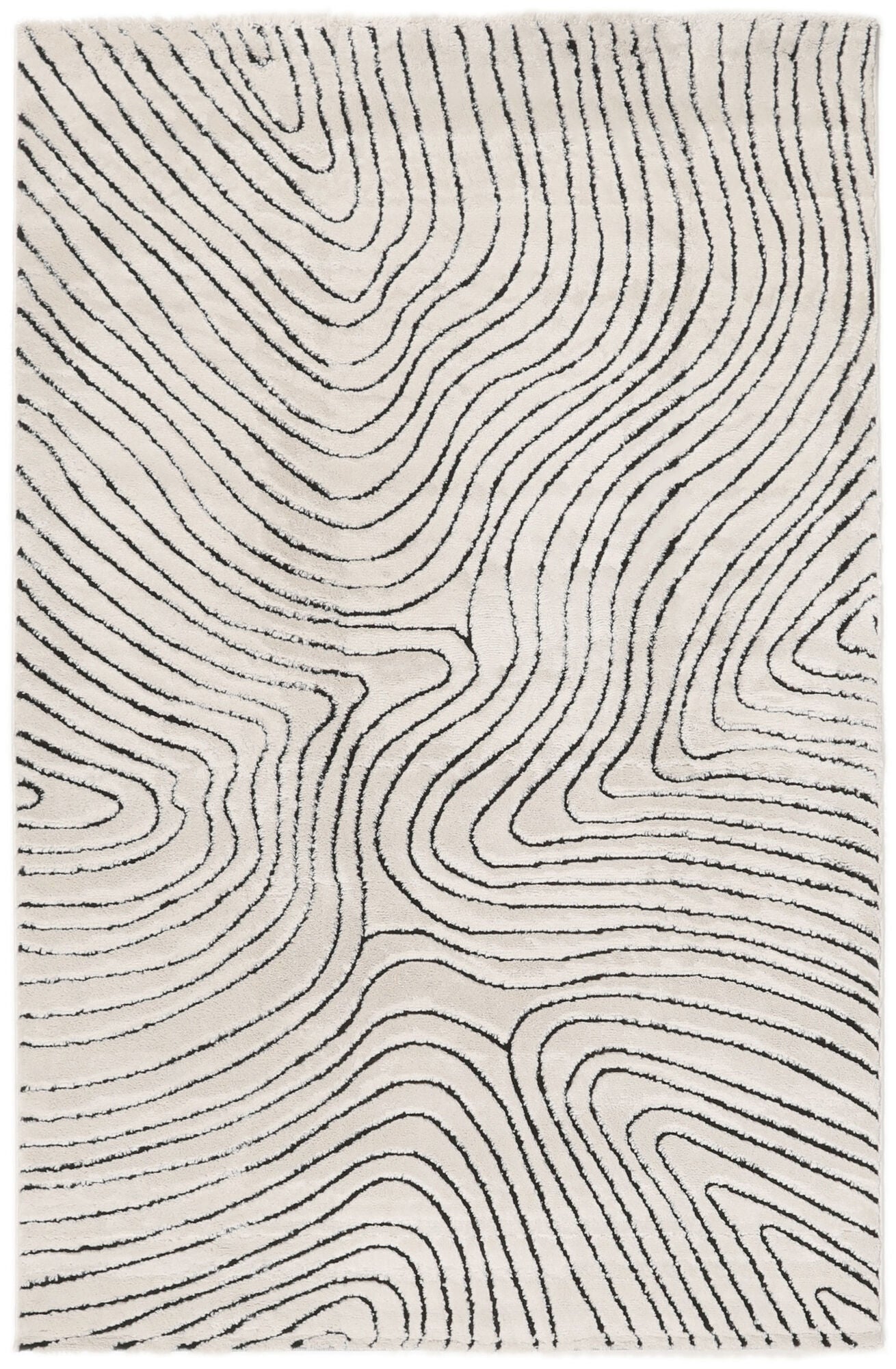 Chaima - Cream white / Black, 230 x 160cm