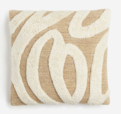 Tufted-Motif Cushion Cover, Beige/Patterned 50x50