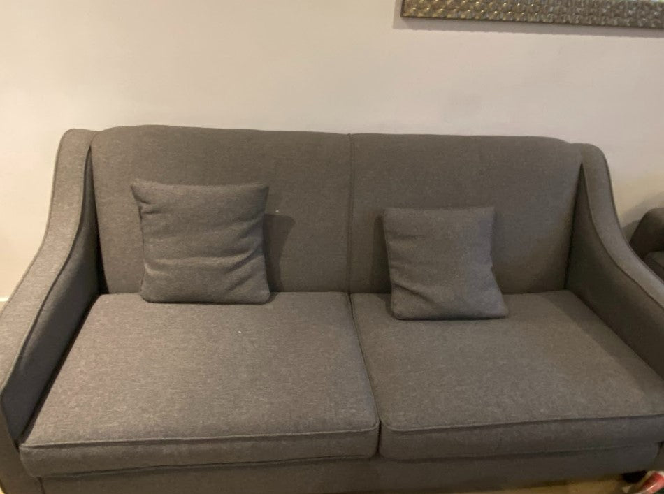 3 Seater Grey Sofa - 186x87x80cm