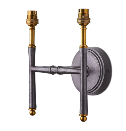 Double Twiglet Wall Fitting In Aluminium And Brass