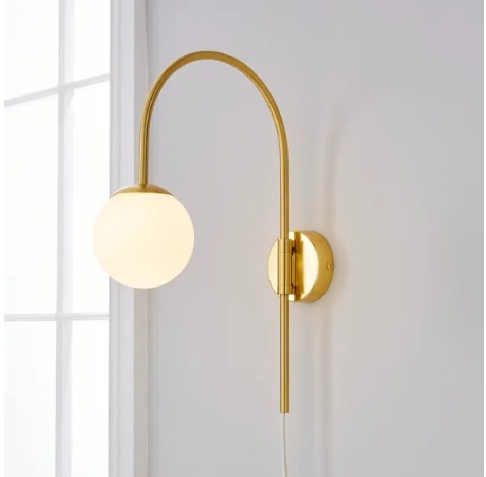Eniola Easy Fit Plug in Wall Light Gold, 30x10x37.5cm