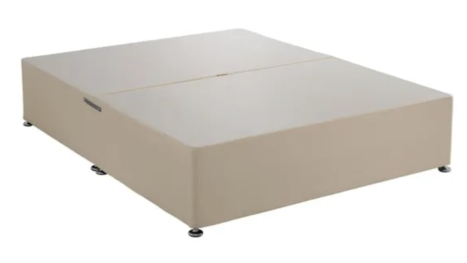 Universal Cream Linen Divan Base Double, 190x135x40cm