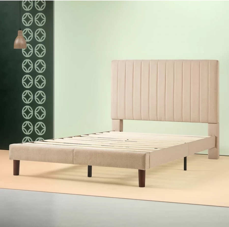 Upholstered Platform Double Bed, 201.17x141.48x129.03cm