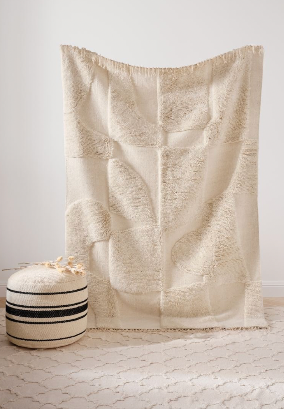 Textured-weave wool rug - 240x170cm